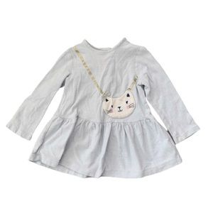 Blue and White striped girls dress 24M